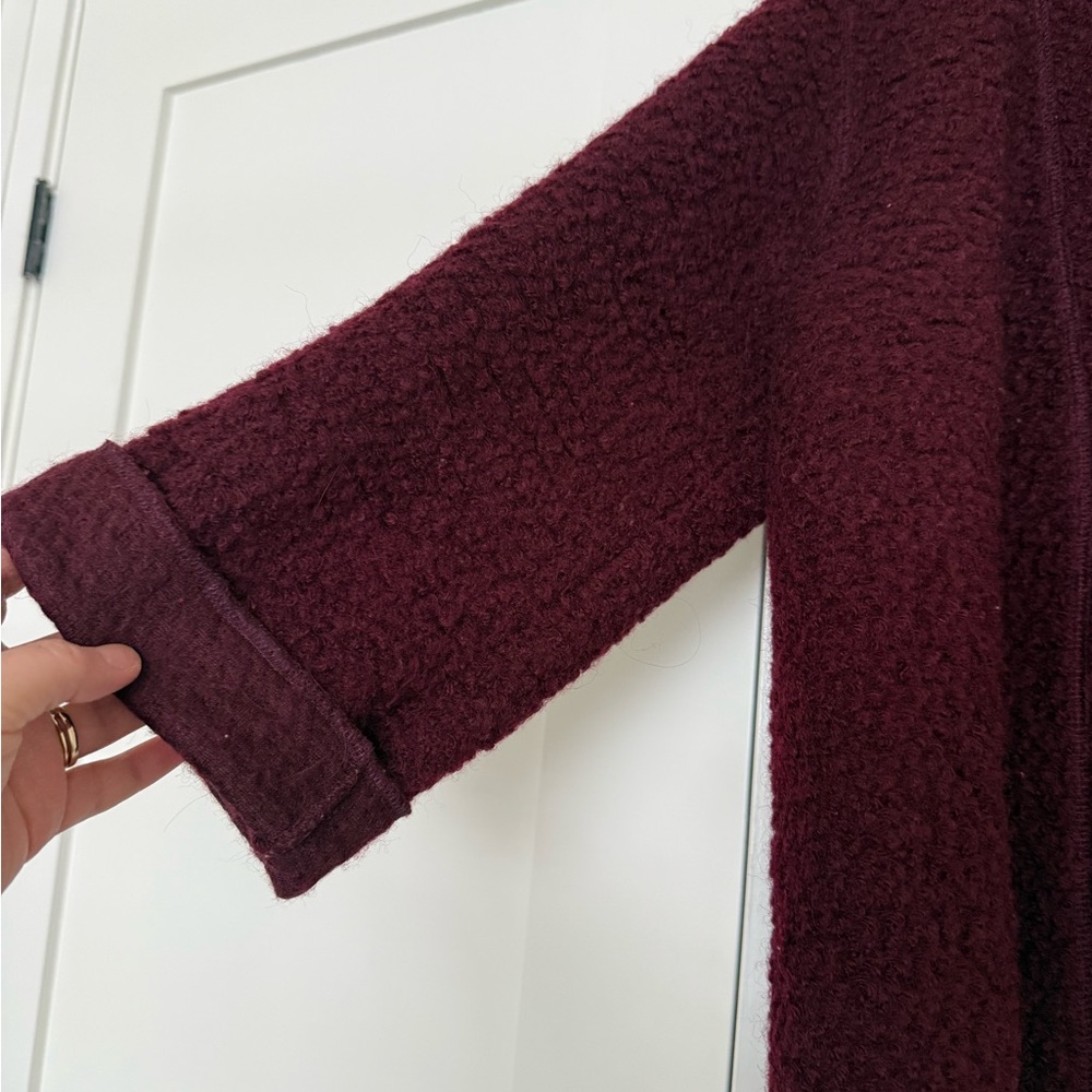 Susan Savill Women's Oversized Burgundy Open Cardigan - Size M-L - Picture 7 of 9
